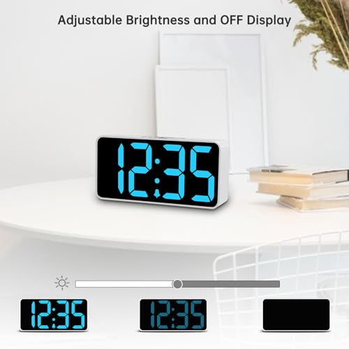 image for DreamSky Small Digital Alarm Clock for Bedroom, Large Big Numbers Disp