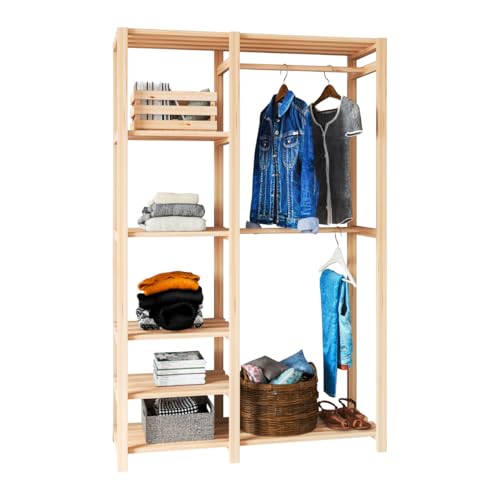 Armário Closet p/Roupas com 2 Arara e 5 Prateleiras em