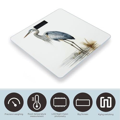Báscula digital de baño con diseño Long-beaked Heron 180kg miniatura 3