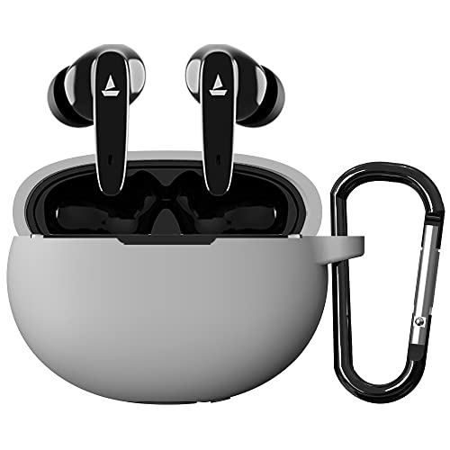 Image of Sounce Earphone Case Cover Compatible with Boat Airdopes 141, Soft Silicone Skin Case Cover Shock-Ab