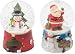 Napco Imports Snowman and Santa Claus 2 Inch Mini Glass Christmas Water Globes Assorted Set of 2