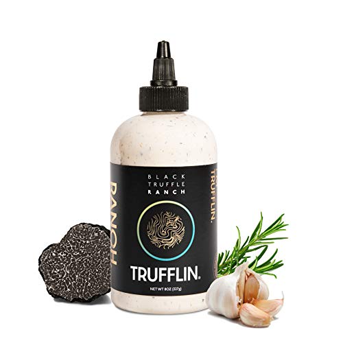 TRUFFLIN Ranch Dressing - Gourmet Black Truffle Infused Ranch with Organic Spices, Organic Garlic and Onion, Black Truffle Oil and More, Gluten Free and Soy Free (8.5oz)