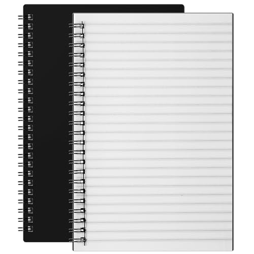 Weekgrat 2 Pcs Stone Paper Waterproof Notebook Spiral A5 5.8 x 8.3'' Weatherproof Stone Paper All Weather Notebook Journal Note Taking College Ruled for Aesthetic Office Outdoor