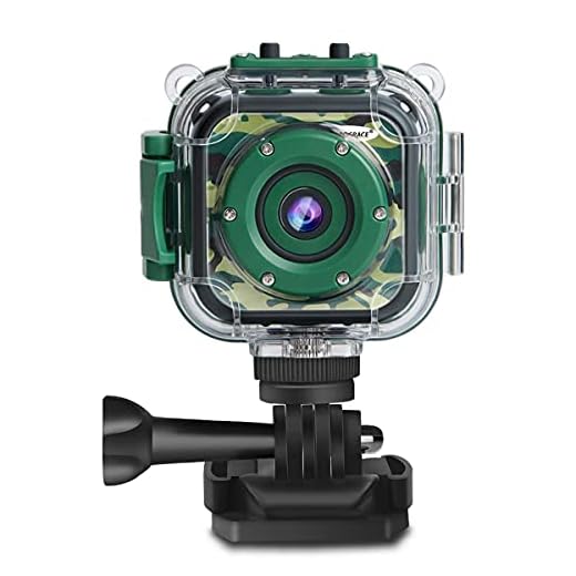 PROGRACE Children Kids Camera Waterproof Digital Video HD Action Camera 1080P Sports Camera Camcorder for Boys Holiday Birthday Gift Learn Camera Toys 1.77'' LCD Screen(camouflage)