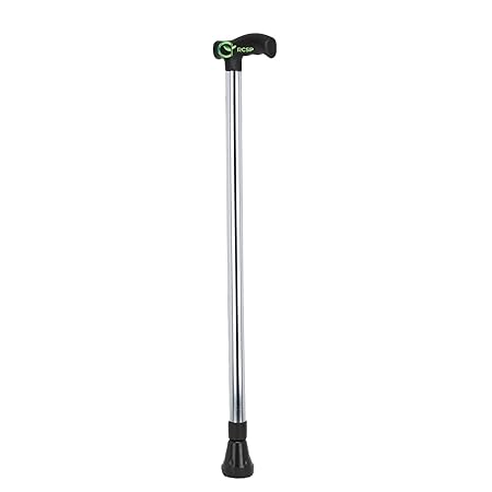 RCSP Walking Stick with Adjustable Hight Level for Old People, Strong Heavyduty Walking Cane with Non Slip Rubber Tip Base & Comfortable Hand Grip | Portable Balancing Cane for Men Women (Silver)