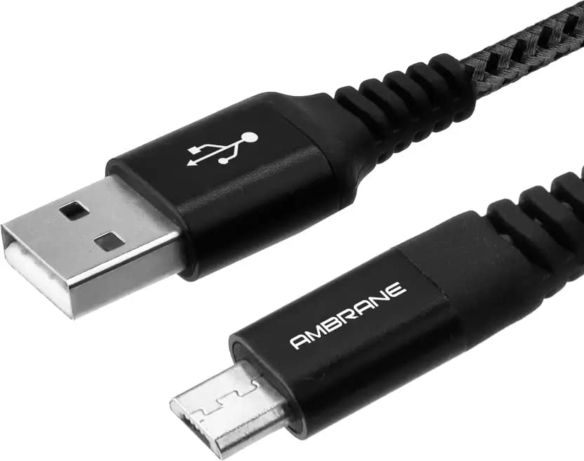 Micro USB Cable 3 A 1 m RCM-10 (Compatible with Mobile, Black, One Cable)