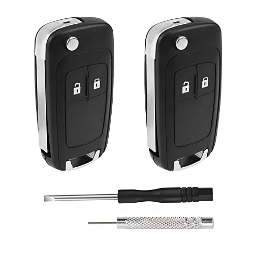 BouGPeng 2 Pièces Coque de Clé de Voiture 2 Boutons Boîtier Clé de Télécommande Compatible avec Chevrolet Aveo Matiz Cruze Captiva Spark Orlando Trax et Opel Vauxhall Astra Insignia Vectra