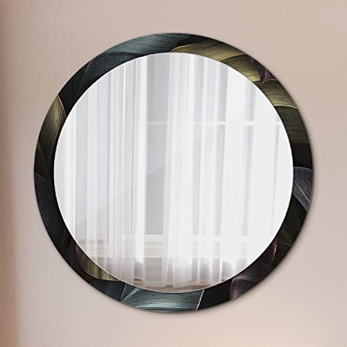 Miroir rond haut de gamme impression cadre en verre fi100