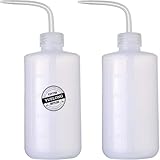 Yuelong Plastic Squeeze Bottle,2Pcs Safety Wash Bottle 500ml Convenient Green Soap Supply Tattoo Squeeze Bottle with Scale Labels Watering Tools for Medical Label Tattoo Supplies(500ml,16oz,1 Bottle)