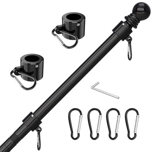 FIASON Tangle Free 5 FT Thickened Flag Pole, Stainless Steel, Suitable for...