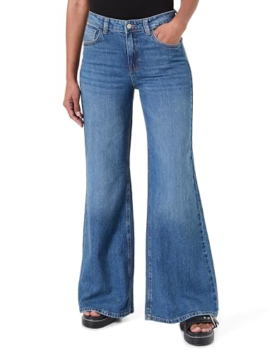 Jeans Noisy May Nmnellie Palazzo bleu denim taille intermédiaire pantalon large femme
