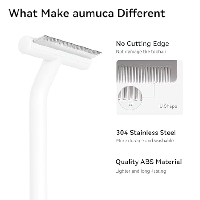 aumuca Pet Deshedding Tools for Short Haired Cats & Dogs, Dematting Deshedding Brush Cats Shedding Tool, Dog Undercoat Brush, Gently and Effectively Remove Loose Hair, Highly Deshedder Grooming Combs-DXC67AIx