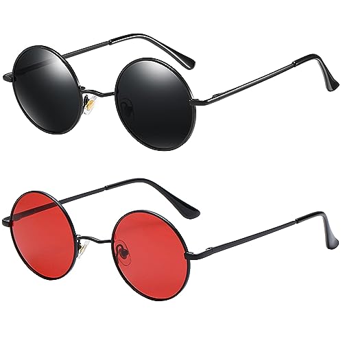 Image of Retro Small Round Polarized Sunglasses for Men Women Circle Hippie Style Sun Glasses