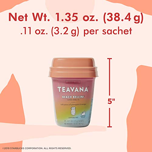 Teavana Beach Bellini, Herbal Tea With Pieces Of Pineapple And Mango, 12 Count (Pack Of 4) #TOP7