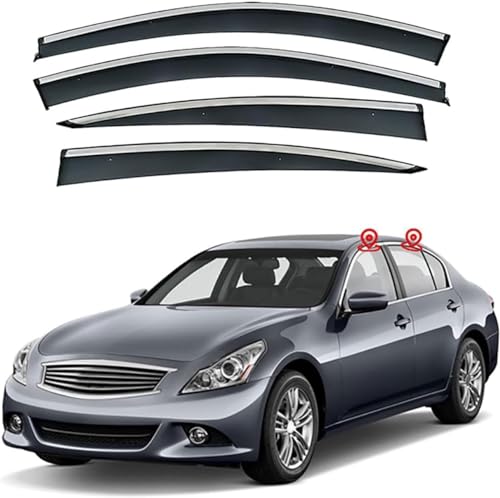 Deflectores de Aire para Infiniti G37/G35/G25 MK4/V36 2007-2015, Ventana de Coche, deflectores de Lluvia Integrados, deflectores de Viento Integrados