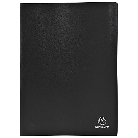 Exacompta - Ref 8541E - Soft PP Display Book - Suitable for A4 Documents, Made from Polypropylene, Lightweight, 40 Pockets, 80 Viewing Pages - Black Cover Cover