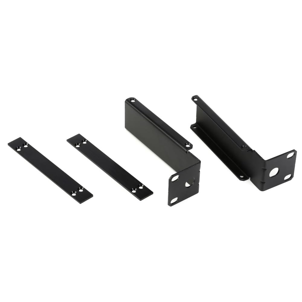 Kit staffa di montaggio a rack 1U adatto per ricevitori microfonici wireless Shure SLX4 SLXs SLXD4, kit di montaggio a doppio rack in metallo, nero