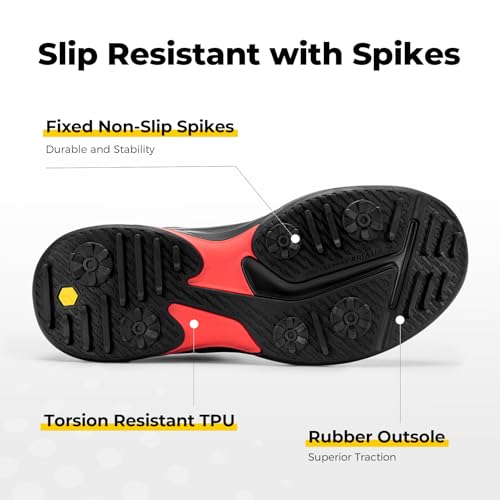 FitVille Wide Waterproof Spiked Golf Shoes