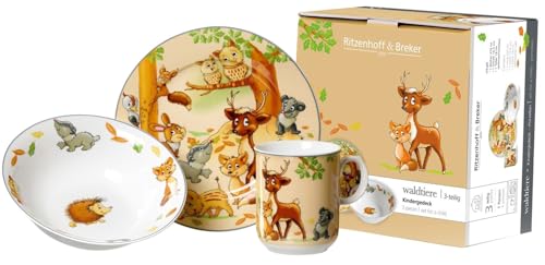Ritzenhoff & Breker Kindergeschirr-Set Waldtiere | 3-teilig