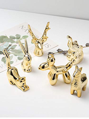 Estatua Decorativa Animal Dorado Pequeño miniatura 4