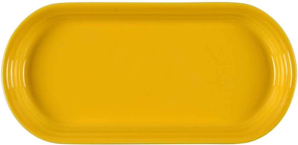 Fiesta® Oblong Serving Platter, 12" – Durable Ceramic, Lead-Safe, Dishwasher/Microwave/Oven Safe – Made in USA Dinnerware - Daffodil