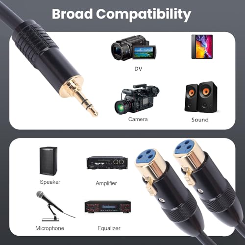 Cable Zunate 3.5mm macho a 2 XLR hembra 0.5 m miniatura 3