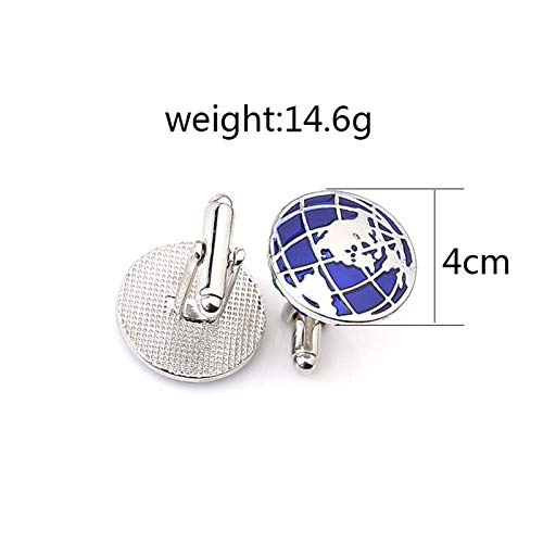 Mancuernillas Daesar con diseño de globo plata y azul miniatura 2