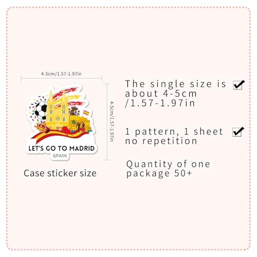 50 Pcs Spain Stickers, Flamenco & Bullfighting Cultural Element Decorative Stickers, Easy to Tear & Stick for Scrapbooking, Gift Wrapping, Stationery Decoration(Spain)