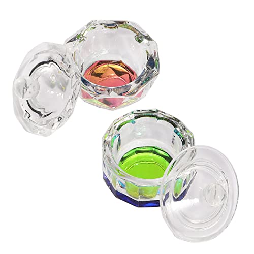 Vasos de cristal para arte de uñas, set de 2 unidades miniatura 1