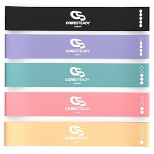 Coresteady Bande Élastique Fitness – Bandes Elastiques Musculation – Bande Résistance Fitness pour Entraînement Abdo Fessier – Rééducation Physique – pour Homme & Femme