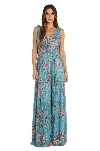 Crinkle Pleated Maxi Dress W/Ruffle Cascade Side