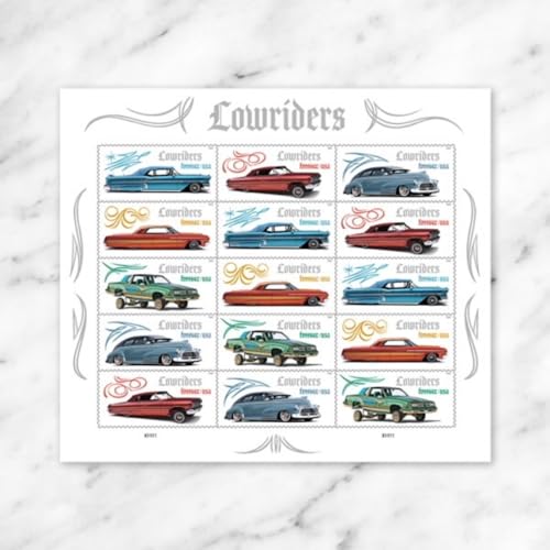 Lowriders 2026 (2 Sheets of 15) Mexican American/Chicano Culture Cars First-Class Mail Forever Postage Stamps