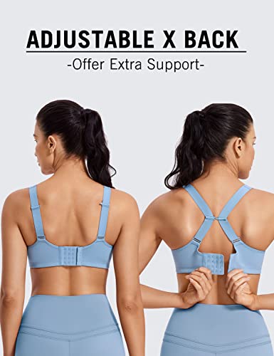 Image of SYROKAN High Impact Sports Bras for Women No Uniboob Unlined Underwire Adjustable Cross Back Bra