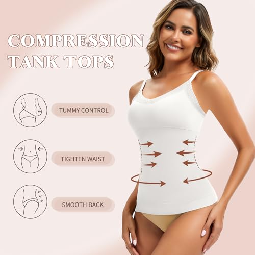 Image of Shapewear Camisoles for Women - Tummy Control Shapewear Tank Top Shaper Cami Black S