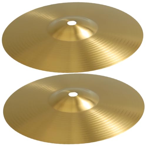 HANABASS Drum Cymbals Pack 2pcs Jazz Brass Crash Cymbals for Drum Set Practice Use