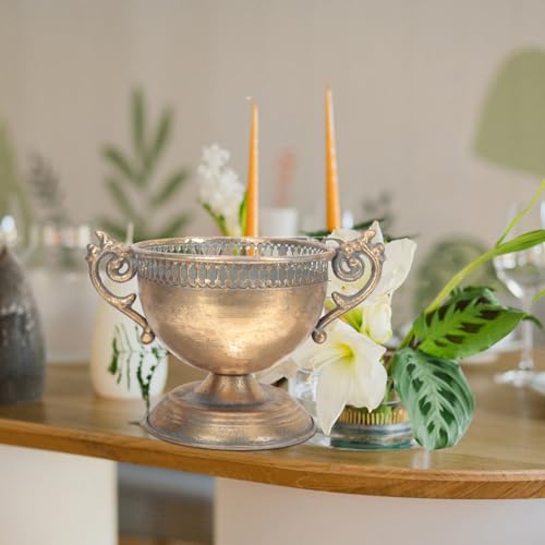 Vase décoratif en métal couleur or vintage pour fleurs séchées - 7