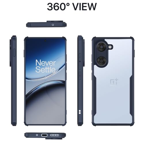 Image of Pikkme Back Cover for Oneplus Nord CE 5 5G | Ultra Hyrbid | Full Camera Protection | Raised Edge | Crystal Clear Transparent Bumper Case (Blue)