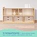 OOOK Montessori Shelf 5-Section Wooden Storage Cabinet, 2-Shelf Toy Organizers and Storage, Kids Classroom Organizer, Playroom, Daycare and Preschool