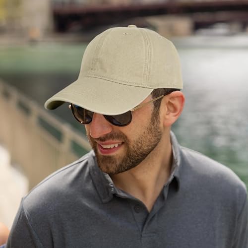 Image of Edoneery Men Women Baseball Cap-Low Profile Adjustable Washed Cotton Golf Dad Hat