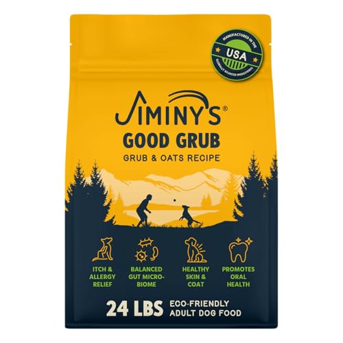 Jiminy's Good Grub Dry Dog Food, Hypoallergenic, Healthy Skin and Coat, Improved Oral Health, Made...