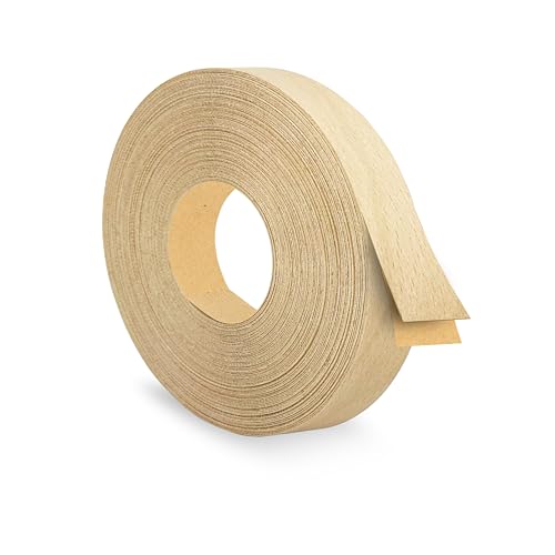 Image of UNMAR Birch 2 inch x 25 feet Edge Banding Veneer Tape Peel Stick Adhesive Edging Veneer Trim Flexible Vinyl Strip Molding Wood Cabinet Laminate Shelf Furniture Countertop Formica Plywood Board Repair