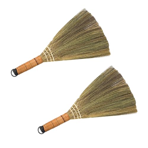 Fuoyloo 2 Escobas De Mano Hogar, Madera Natural, Diseño Liviano, Duraderas Y Prácticas, Herramientas De Limpieza Pequeñas Ideales Para Interiores