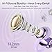 DUCOCUB Open Ear Earbuds Wireless Clip on Headphones Bluetooth 5.4 Ear Buds with DNN Noise Cancelling, 48H Playtime, Low Latency, Fashion Design, Secure Fit, Clear Sound for Music & Calls (Purple)