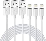 iPhone Charger Cable 3Pack 6FT/1.8M MFi Certified Lightning Cable Fast Charging Cords Apple Charger Compatible with iPhone 14 13 12 11 XS XR X Pro Max Mini 8 7 6S 6 Plus 5S SE Airpods