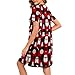 Women's Christmas Zipper Up Robe Short Sleeve Loungewear Dress Loose Nightgown Bathrobe Sleepwear with Pockets