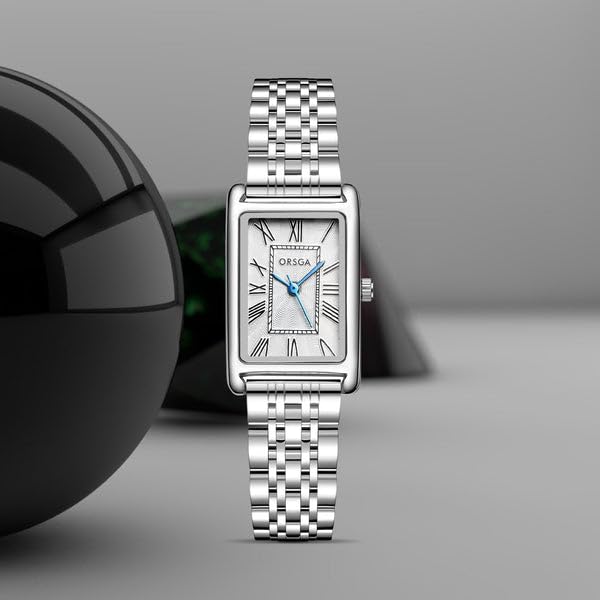 Image of ORSGA Lucid Ladies Watches Rectangular Analogue Quartz Watches for Women Waterproof Fashion Girls Dress Wrist Watches Classic Retro, Elegant Gifts for Women