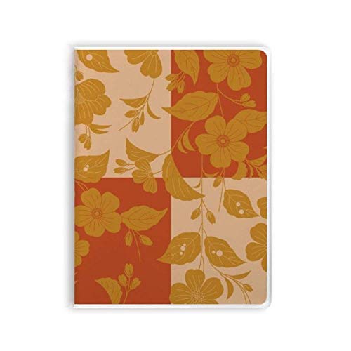 Carnet de notes à couverture souple avec motif floral japonais jaune
