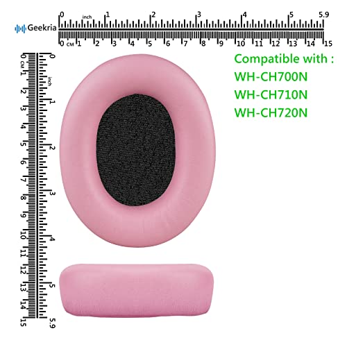 Image of Geekria NOVA Replacement Ear Pads Compatible with Sony WH-CH700N, WH-CH710N, WH-CH720N Headphones, Ear Cushions (Pink)