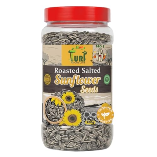 Image of Turf Fresh Roasted Salted Jumbo Sunflower Seeds,Surajmukhi Beej - The Ultimate Superfood Snack! A+ GRADE SEEDS Healthy Snacks (200G Chatori Pack)