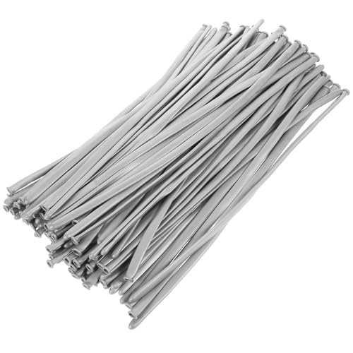 HOODANCOS Globos Largos de Látex Metalizados 18 G Plateados 100 Unidades para Decoración de Fiestas Bodas y Modelado Creativo